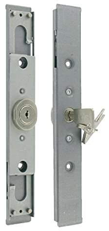 Serrure à cylindre de sécurité pour volets roulants finition blanc pour lame 7 à 9 mm d'épaisseur