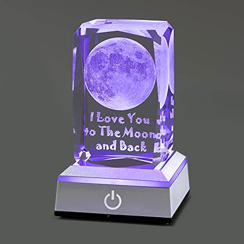 YANFEYHA 3D Mond Kristall Mehrfarben-Nachtlicht Ich liebe dich Decolamp, Weihnachtsgeschenke für Frau sie Freundin Mama, einzigartige Neujahrsgeschenk Valentinstag Jahrestag Geburtstagsgeschenkideen