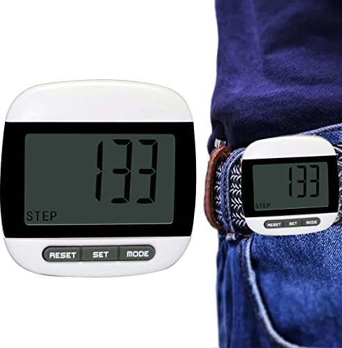 Yeeda Pedometer for Elderly People, Simple Pedometer for Walking, Clip-on Pedometer for Steps, Mileage, Calories, Pedometer with Large Display for Seniors, Children