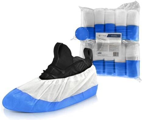 OneProtek 50 cubrezapatos desechables, de alta resistencia, con suela gruesa, impermeable y antideslizante, cubre zapatos irrompibles