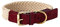 HUGO & HUDSON Luxury Dog Collar, Flat Rope and Leather with Adjustable Metal Buckle, Burgundy 50cm