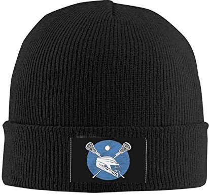 385 Strickmützen Gekreuzte Lacrosse Sticks Atmungsaktiv Kopfbedeckung Warm Sportmütze Damen Beanie Mütze, Für Herren, Radfahren, 56-62cm