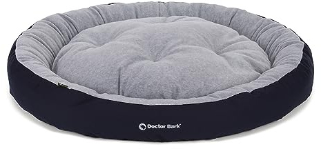 Doctor Bark Hundekorb Mittelgroße Hunde, Hundebett Weich, Rund, Flauschig - Kuscheliges Hundenest mit Wendekissen Fleece/Baumwolle - GreenLabel Hunde Bett (M - 60x50 cm, Königsblau)