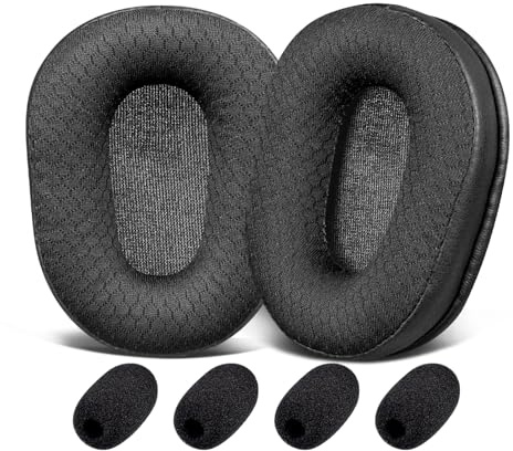SOULWIT Mesh Fabric Earpads Replacement for BlueParrott B450/S450(450XT 450 XT) Noise Cancelling Bluetooth Headset, Ear Pads Cushions with High-Density Noise Isolation Foam - Black