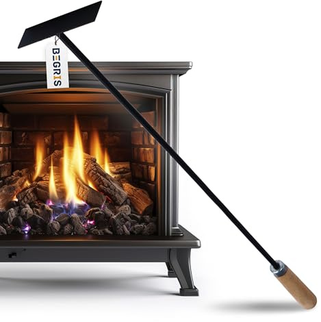 BEGRIS® Ofenschürer 65cm Stahlstab, Schornsteinfeger, Aschekratzer, Schornsteinfeger für Asche und Kohle