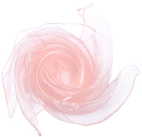 Whakano 10 Stück Square Jongliertücher Seidentücher Chiffontücher,Performance Tanztücher,Gymnastiktücher Jonglier Tücher Schals für Tanzen,Jonglieren,Sensorisches,Tanztücher,60cm,Hell-Pink