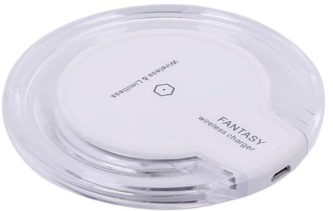 Cargador Base Dock Inalámbrica QI-Estándar para Móvil Smartphone, Blanco