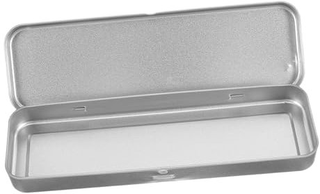 CAXUSD 4pcs Metal Pencil Case for Boys Compact Stationery Box Hinged Lid Tinplate Pen Storage Organizer