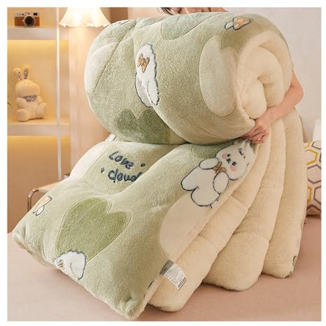 HonunGron Bettdecke Winter, Schwere Decke Zum Schlafen, Dicke Bettdecke, Gewichtsdecke, Warme Lamm Kaschmir Decke, Winter Decke Warm, Lammfelldecke Dicke Daunendecke (Typ 6,180 * 220cm 4kg)