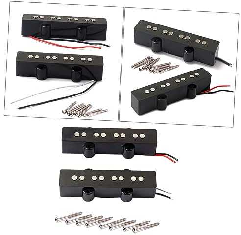 BESTonZON 4-saiter Bass Tonabnehmer Satz Jb Style Bridge Hals Pickup Mit Alnico v Magneten Offener Pickup Für Jazz Bassgitarren Inklusive Schrauben Und Federn