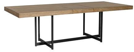 Signature Design by Ashley Tomtyn Casual Dining Extension Table, Light Brown & Black