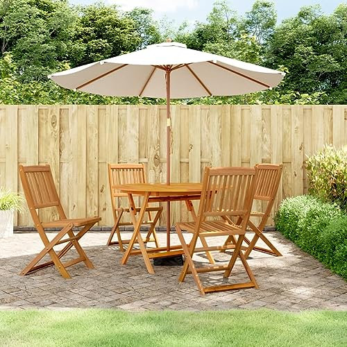 WKIEQACO Gartenmöbel-Set, 5-teilig, Massivholz, Akazie