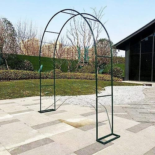 Arche de rose pour jardin, terrasse, serre, arche de jardin en métal pour légumes et courges, décoration de fête de mariage, 240 x 220 x