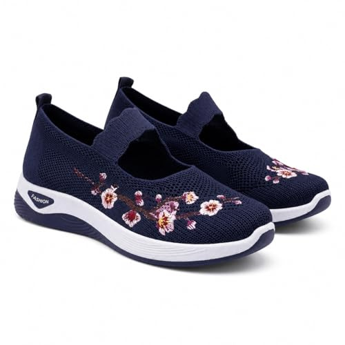 Rocky Green Primavera y Verano, zapatos de mujer de talla grande, parte inferior suave, cómodos, de mediana edad y ancianos, zapatos de tela transpirables, para ocio, multicolor, opcional, Blue, 37 EU