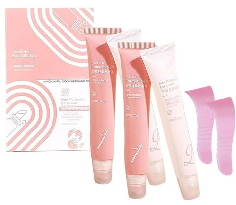 Facial Hair Removal Cream Kit，Crème Dépilatoire Douce Et Apaisante Pour Les Femmes，Pour La Lèvre Supérieure, Le Menton Et Le Visage，Crème Dépilatoire Rapide Et Indolore Pour Le Visage (2)