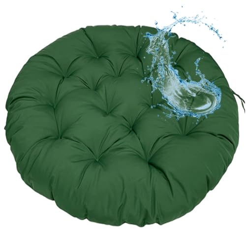 MSNCS Rundes Papasansessel Kissen Wasserdicht Sitzkissen Hängesessel Outdoor/Indoor Bodenkissen Kissen für Schwenksessel, Korbsessel Outdoor Gartenmöbel Sitzauflage Auflage(Grün,60x60cm)