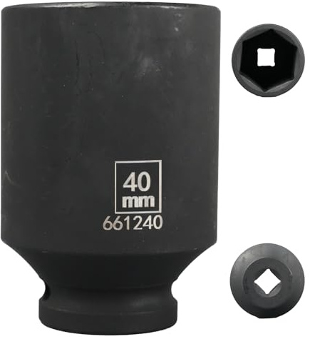 Flewdart nuss 40mm lang 1/2 zoll sechskant, 6 kant sechskant nuss 40 mm 1/2'', ratsche mit nuss 40mm, 78mm lang, Chrommolybdänstahl, CR-MO