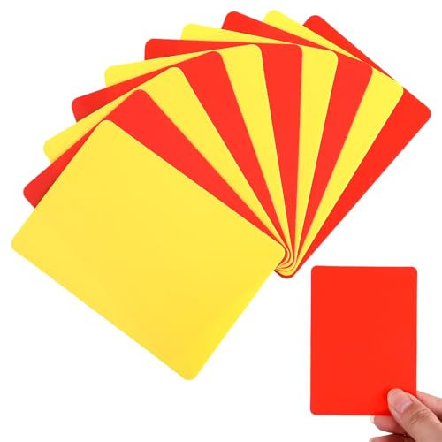 Bewudy 10 biglietti per arbitri di calcio, carta gialla e rossa per arbitri, in PVC, per giochi di calcio, per eventi sportivi