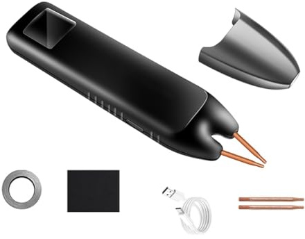 Koolenry Soldador por Puntos Portátil de Mano, Soldador de Batería Ajustable de 99 Velocidades, Equipo de Soldadura por Puntos Doméstico, Herramientas para Batería 18650