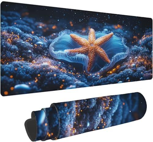 Tapis de Souris Gamer Bleu Marine Tapis de Souris xxl 1600x800mm Desk Mat Couleur Orange Mouse Pad Imperméable Mouse Pad Gaming Bords Cousus Améliore Précision et la Vitesse Meilleur Choix de jeu T699