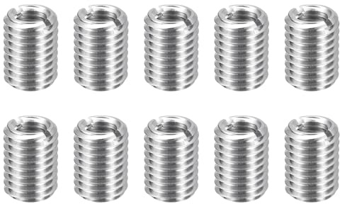 QUARKZMAN Gewindeeinsatz M12 auf M8x15mm Gewindeeinsatz 10Stk | Einschraubmutter Reduziergewinde Selbstschneidende Gewindehülse Gewindeadapter für Möbel Reparatur DIY Mechanikbauteile