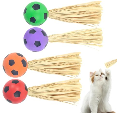 BommFu Studsbollar För | Stycken Interaktiva Två-I-Ett Tillbehör,Interaktiv Kattboll | För Träning Motion Mental Stimulation Klösträd Klättring Lek Hemma Och Utomhus Lek På Golvet Och Resa
