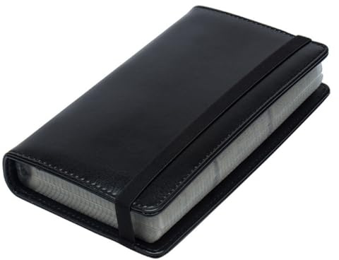 Homoyoyo Estuche para Tarjetas de Presentación de PU Gran Capacidad y Banda Elástica, Portátil y Elegante para Guardar Tarjetas de Visita