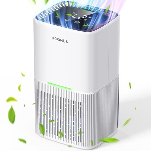 Avfuktare 1 800 ml elektrisk avfuktare avfuktare med LED-display och 7 färglampor, automatisk avstängning 24 timmars timer 850 ml/dag för badrum och sovrum