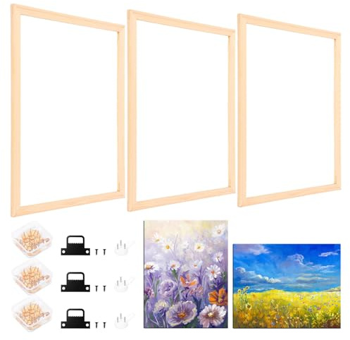 3er-Pack Keilrahmen 40x50 cm, DIY Leinwand Rahmen, Holzrahmen für Leinwand, einfach zu montieren, Leinwandrahmen für Ölgemälde, dekorative Kunstwerke, digitale Malerei