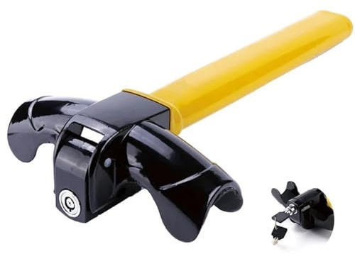 Barra Bloqueo Volante Cerradura para volante de coche, cerradura inoxidable resistente, antirrobo, seguridad giratoria para coche/furgoneta, mejora la del automóvil