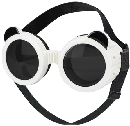 Hundebrille: 9,5 x 4,5 cm, UV-Schutz-Sonnenbrille für Haustiere | bruchsichere Polycarbonat-Linse mit Schwammpolsterung, verstellbare Kopf-Kinnriemen, Anti-Beschlag-Augenbekleidung für Katzen