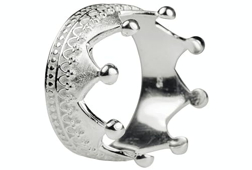 SILBERMOOS XL XXL Ringe in großen Größen Kronenring mit Ornamentlötung Silberring 925 Sterling Silber Größe 64, 66, 68, 70, Größe:66