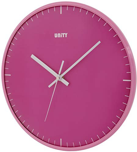 Unity Wall Clock, Galaxy Domed Lens, Pink, Silent Sweep, 30cm / 12-inches