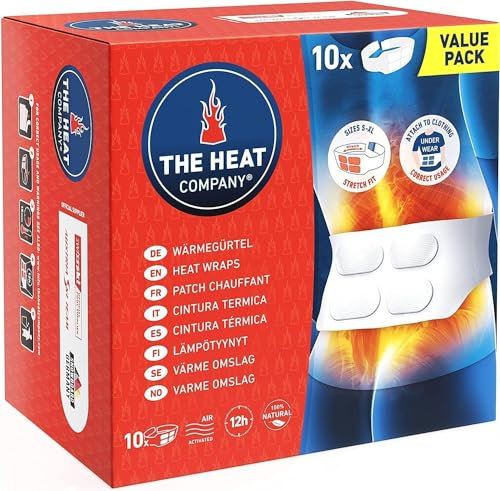 THE HEAT COMPANY Heat Wraps - 10 Pieces Value Pack - Extra Warm - 12 Hours Pleasant Warmth - Instant Heat - Air Activated - Purely Natural