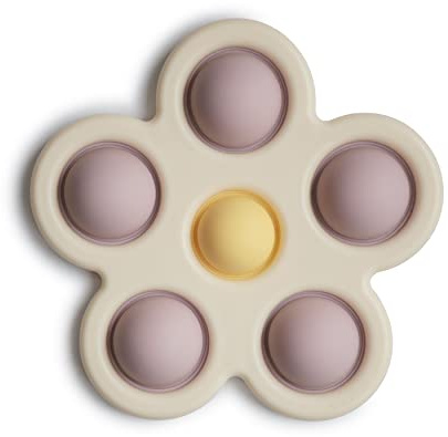 mushie Flower Press Toy (Soft Lilac/Daffodil/Ivory)