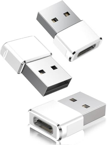 BASESAILOR Adattatore per Airpods 4,Adattatore da USB C a USB 3 Pezzi,Tipo C Femmina A Maschio Connettore Cavo per Airpods 3 2 1 Pro Max,iPhone 15 14 16 16e Pro Max,SE,Samsung Galaxy S25 Plus Ultra