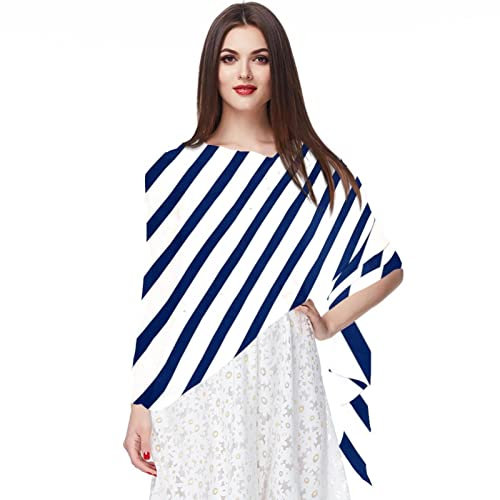 Chiffon-Schal, leicht, weich, durchsichtig, lang, für alle Jahreszeiten, dunkelblau, mehrfarbig