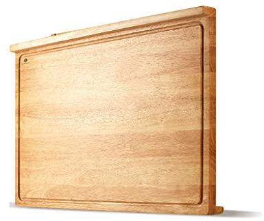 Tagliere Design deflettore a doppia faccia in legno massello, non facile da spostare, pasta per impastare per uso domestico Tagliare carne/verdura/pane Grande tagliere da cucina con scanalatura per il