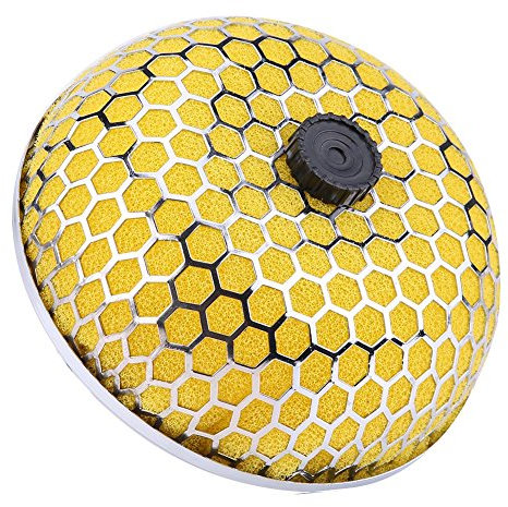 Filtre à air champignon, 150x76x90mm/5,9x3,0x3,5pouces filtre d'admission d'air de voiture filtre à air froid à haut débit pour filtre à air de moteur de voiture de diamètre d'entrée de 76 mm (jaune)