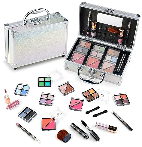 Color Nymph Teens Beginner Makeup Set with Travel Case, Complete Makeup Set, Eyeshadow Palette, Blush, Br