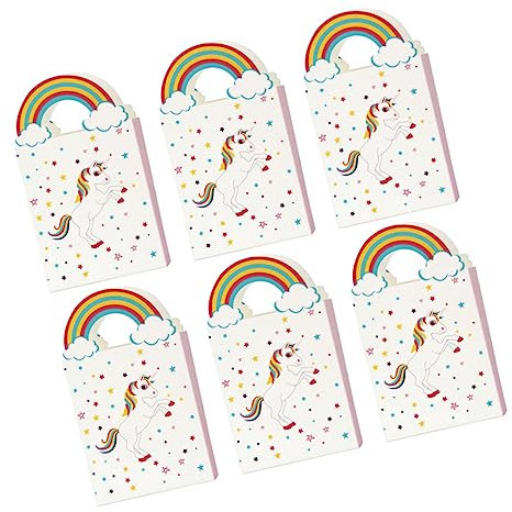 ABOOFAN Einhorn Geschenkbox 24 Stück Papiertüten Süßigkeitenbox Lebensmittelgeeignet Faltbar Partydeko Umweltfreundlich
