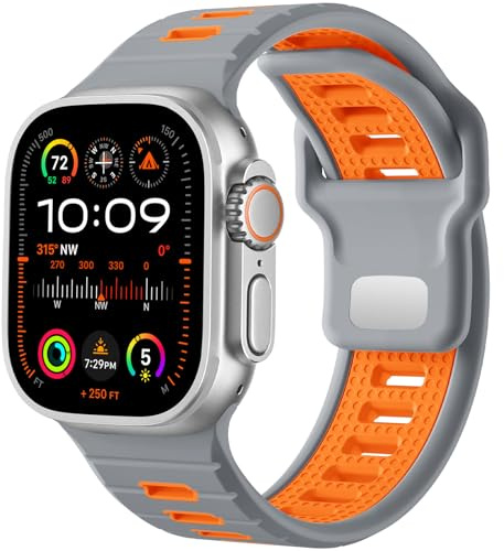 CeMiKa Correa Sport Compatible con Correas Apple Watch Ultra 3/Ultra 2/Ultra 49mm 44mm 46mm 45mm 42mm Hombre, 26mm Band de Repuesto Ajustable de Silicona para iWatch Series 11 10 9 8 7 SE 6 5 4 3 2 1