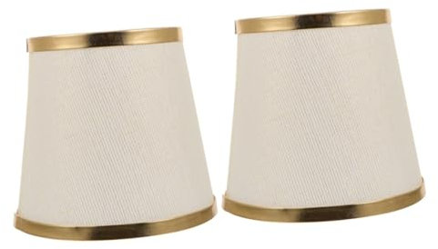 Alipis 2 Stück Stoff-Lampenschirm Deckenleuchte Deckenleuchte Lampenschirm Kandelaber-Lampenschirm Mini-Glühbirnen Stehlampenschirm Goldfarbene Pendelleuchte E14