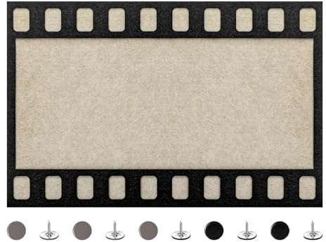 Filmremsa filt anslagstavla Självhäftande stiftbräda Memo Display Pad för vägg Dekorativ bildinramad display tavla Filtbräda kakel 32,6x21,6cm/13x8,5in med stift för hemmakontorskola (Rex)