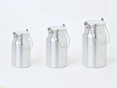 Ardosia Pot à Lait en Aluminium Poli avec Poignée et Couvercle Différentes Tailles Design Classique (2 Litres)