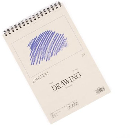 Hartem - Zeichenblock mit 100 Blatt | Ringbindung | Grammatur 90 g/m² | A4 (21 x 29,7 cm)