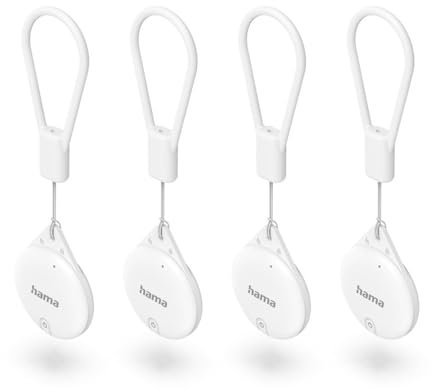Hama Air tag Traceur, Fonctionne avec l’Application Apple, Bluetooth, Blanc, 4p