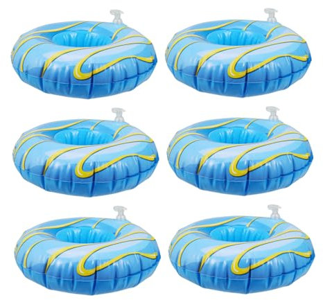 Abaodam Portavasos Inflable Flotante para Bebidas Diseño de PVC Reutilizable Accesorio de Fiesta para Piscina para Verano 6 Piezas