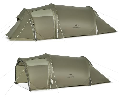 Naturehike Opalus tunneltält för 2/3 personer, lätt ryggsäckstält med väst, dubbelväggstält för 4 årstider för camping (3 personer)