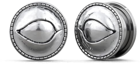 COOEAR Schraube zurück Ohr Tunnel und Stecker, Fleisch Messgeräte für Ohrringe, rechts und links abgestimmte Augen Design Piercing Expander Stretcher.